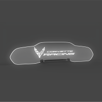 EOS WindRestrictor® C8 Coupe Rear Add On Glow - Flag + Corvette Racing, White